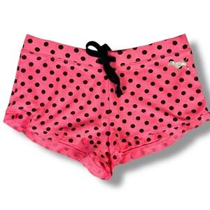 Victoria's Secret PINK Y2K Polka Dot Waffle Knit Sleep Lounge Shorts Pink Small